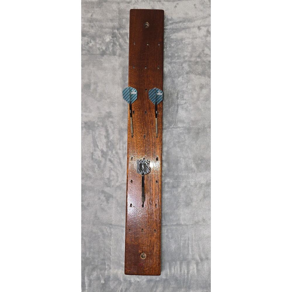 Dart Caddy Handmade Mahogany Wood, Wall Mount  Holds 27 Darts 1"x3.5"x26"